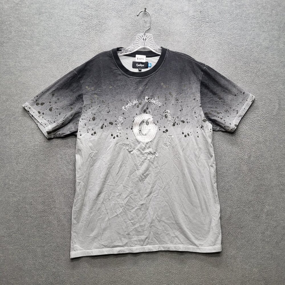 Cookies Men Shirt XL Black Logo And Cookie‎ Graphic Embroidery Splatter